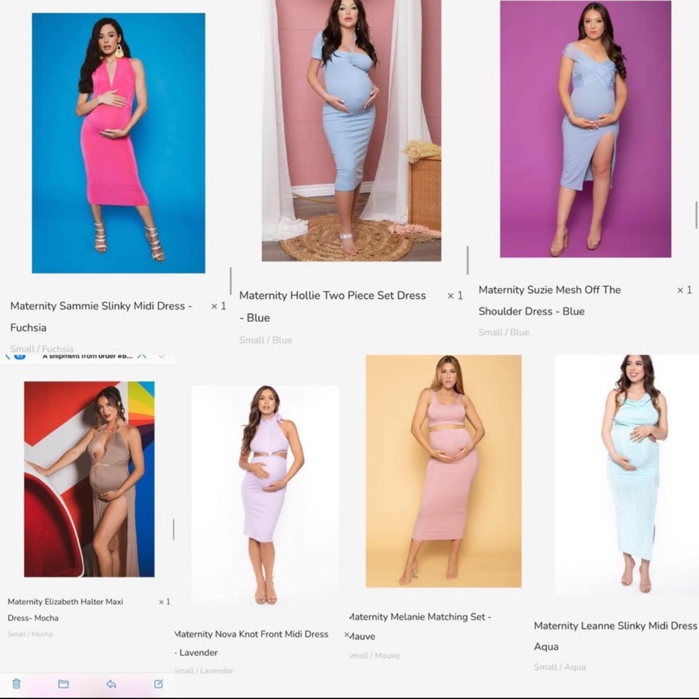 Lot of 7 Bump Biddy Maternity Dresses and set